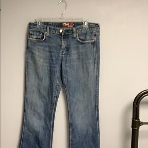Vigoss® Med wash bootcut retro  jean RED & Yellow  TRIM Size 9/10
